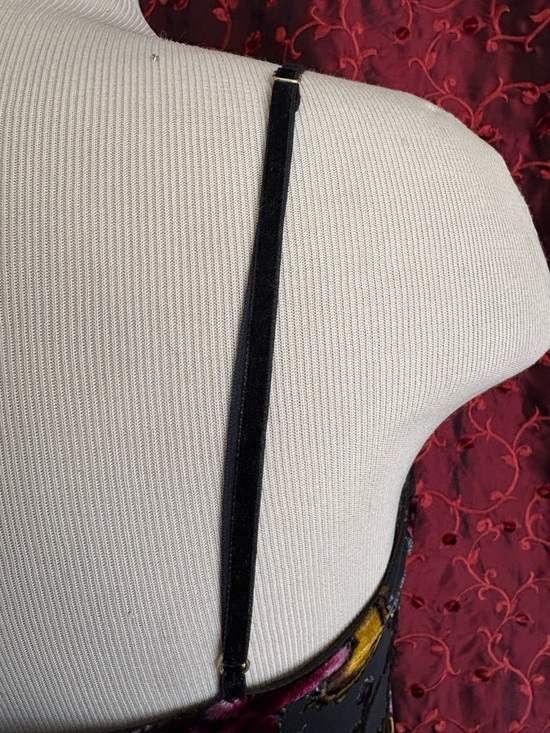 Betsey Johnson Y2K Slip Dress - Floral Velvet Size SMALL - Garden Party / Prom - Picture 4 of 8